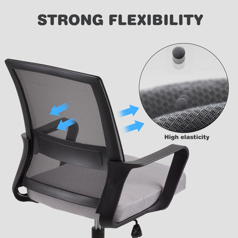 T-THREE.Adjustable office chair, ergonomic mesh swivel seat, with lumbar support, height adjustment, 360° rotation, and tilt function