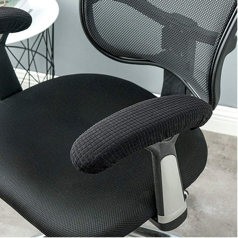 XIEHUZA 2 Pair Office Chair Armrest Covers, Removable Elastic Arm Rest Pads, Seat Hand Rest Protector for Home and Office Chairs (Black)