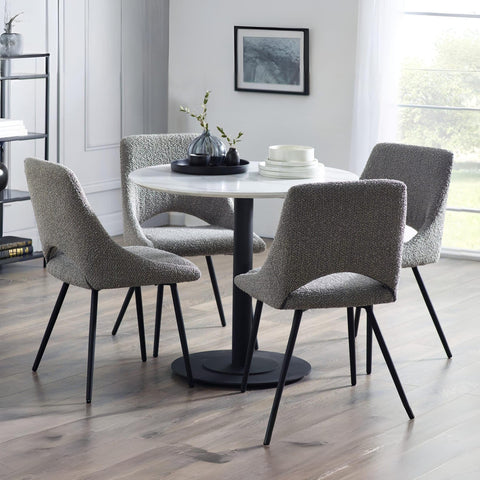 Julian Bowen Luca 80cm Round Dining Table White for 2 - H75 x W80 x D80cm