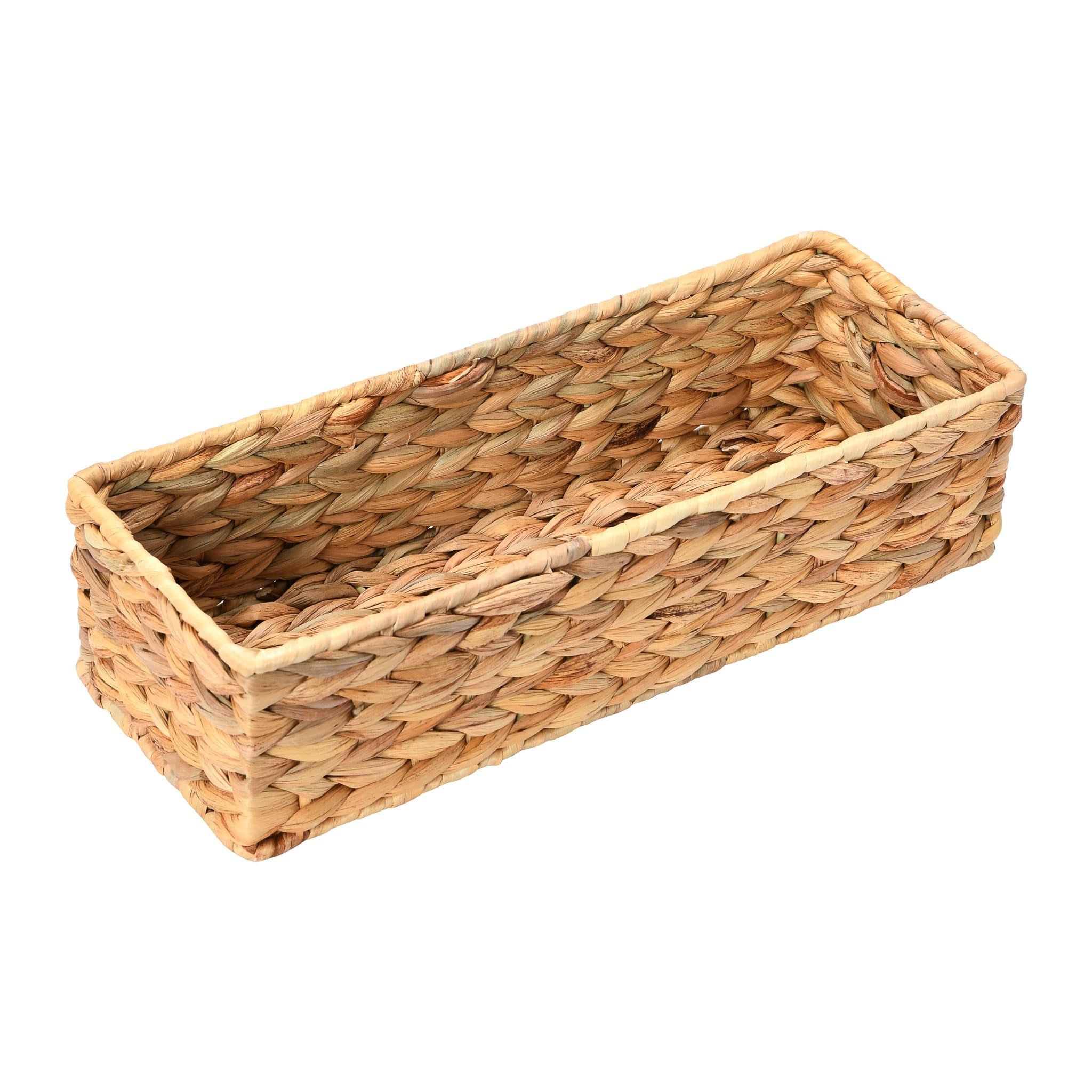 Household Essentials Water Hyacinth Rectangular Storage Basket, Natural