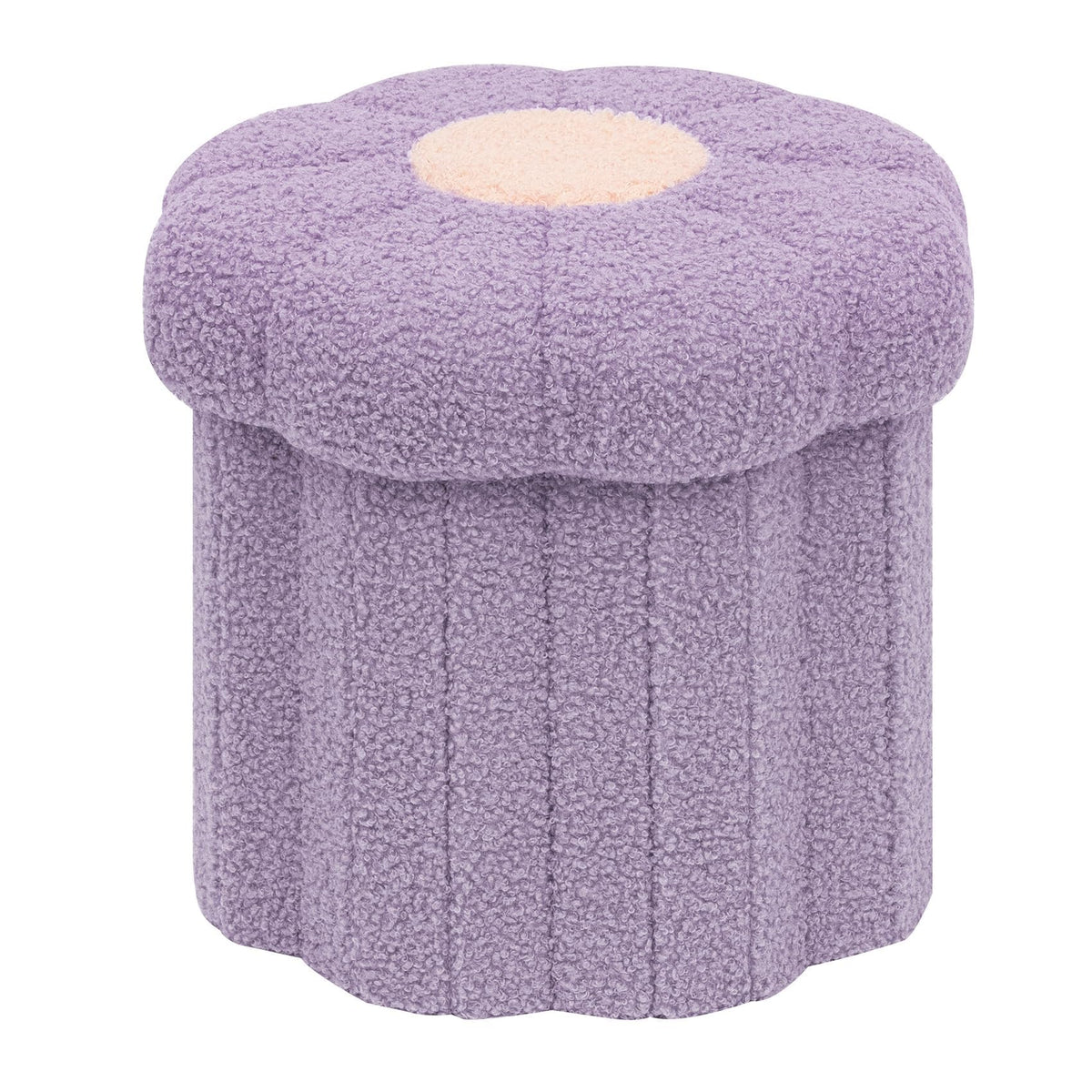 PINPLUS Small Folding Storage Ottoman with Lid, 32x32x29 cm, Purple