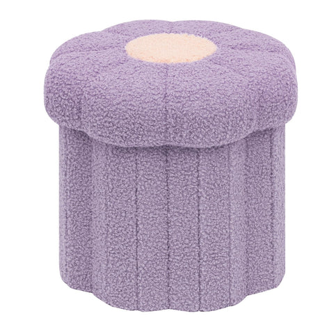 PINPLUS Small Folding Storage Ottoman with Lid, 32x32x29 cm, Purple