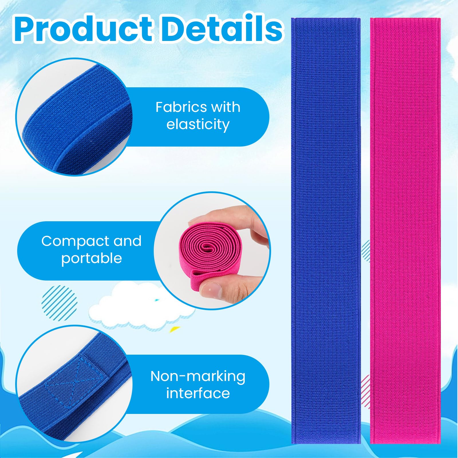 8-Pack Beach Towel Bands, Sun Lounger Towel Bands