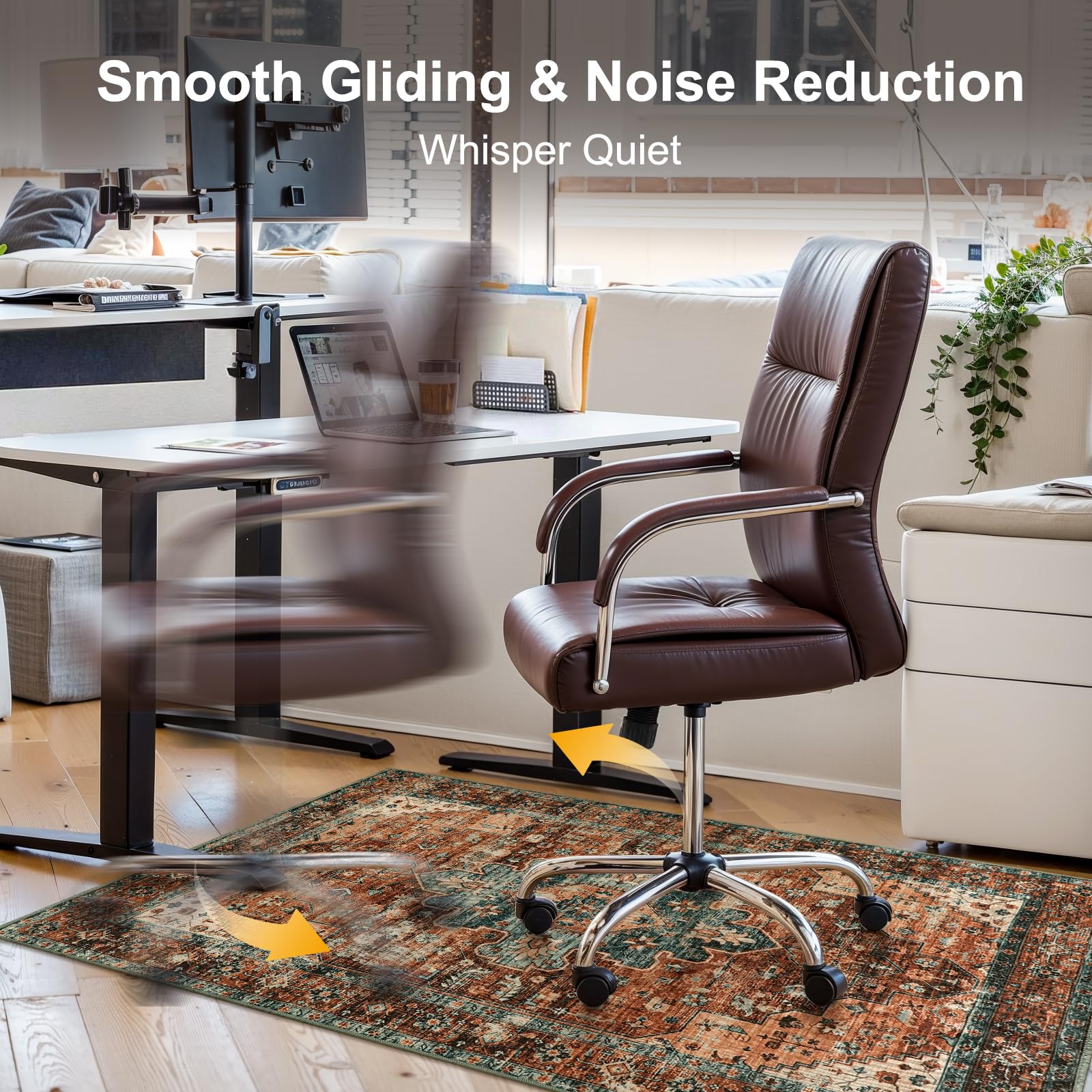 Anidaroel 48"x60" Chair Mat for Wood/Tile, Desk Chair Rug for Hard Floors, Low Pile Carpet Mat