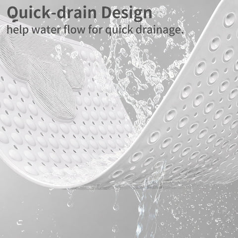 Venuso Shower Mat Non Slip Anti Mould, 80x80 cm Non Slip Bath Mat with Foot Massage Area