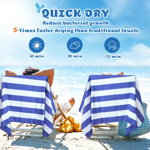 Anavasi Microfibre Beach Towels for Adults, 2 Pack 180 x 90cm 100% Recycled