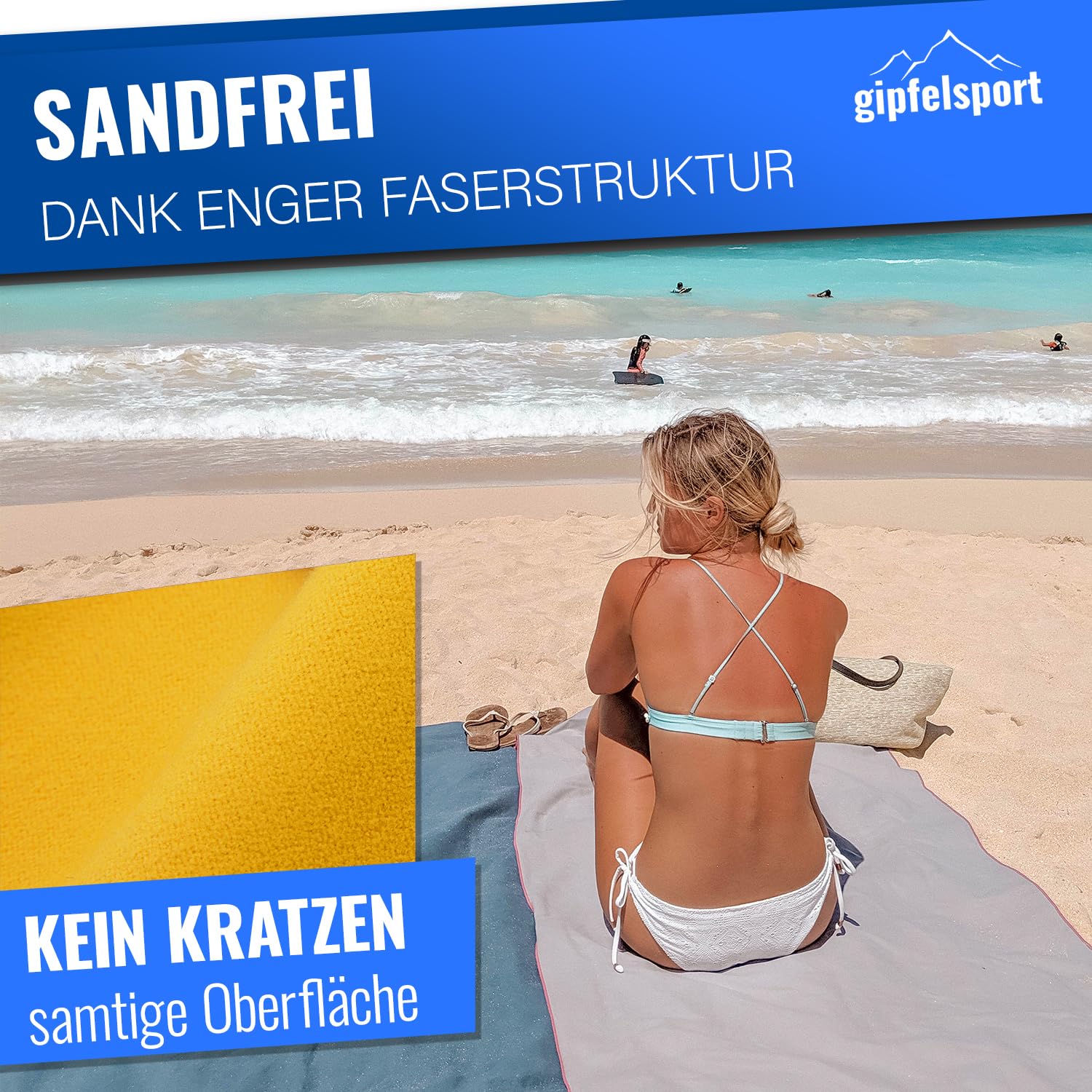 gipfelsport Microfibre Towel Yellow 1x S(50x30cm) without bag