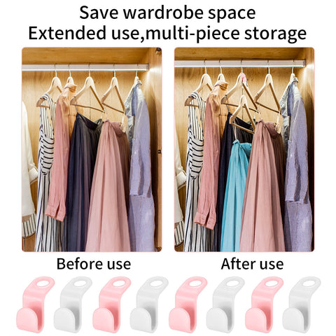 PIANKEKE 65 Pcs Clothes Hanger Connector Hooks, White Space Saver Hooks