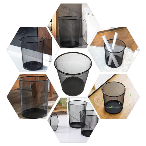 FWEEK 4 Pack Mesh Waste Paper Bin 12 Litres Metal Waste Basket Small Trash Can Rubbish Bin for Bedrooms Bathrooms Office Home Kitchens Supplies