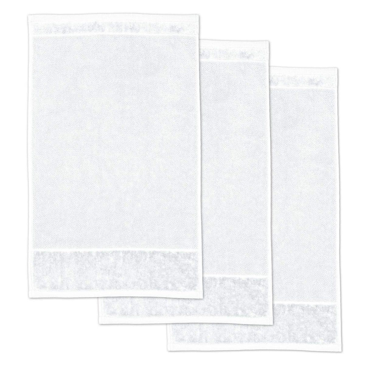 Möve Bamboo Luxe set of 3 guest towels 30 x 50 cm made of 60% cotton / 40% viscose from bamboo cellulose, snow