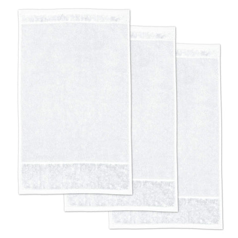 Möve Bamboo Luxe set of 3 guest towels 30 x 50 cm made of 60% cotton / 40% viscose from bamboo cellulose, snow