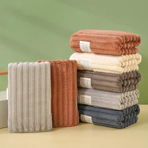 Wovella 5 Piece Hand Towel Set 13.7x30 Inches High Density Coral Fleece Soft Absorbent Bath Towels Durable Hand Towels