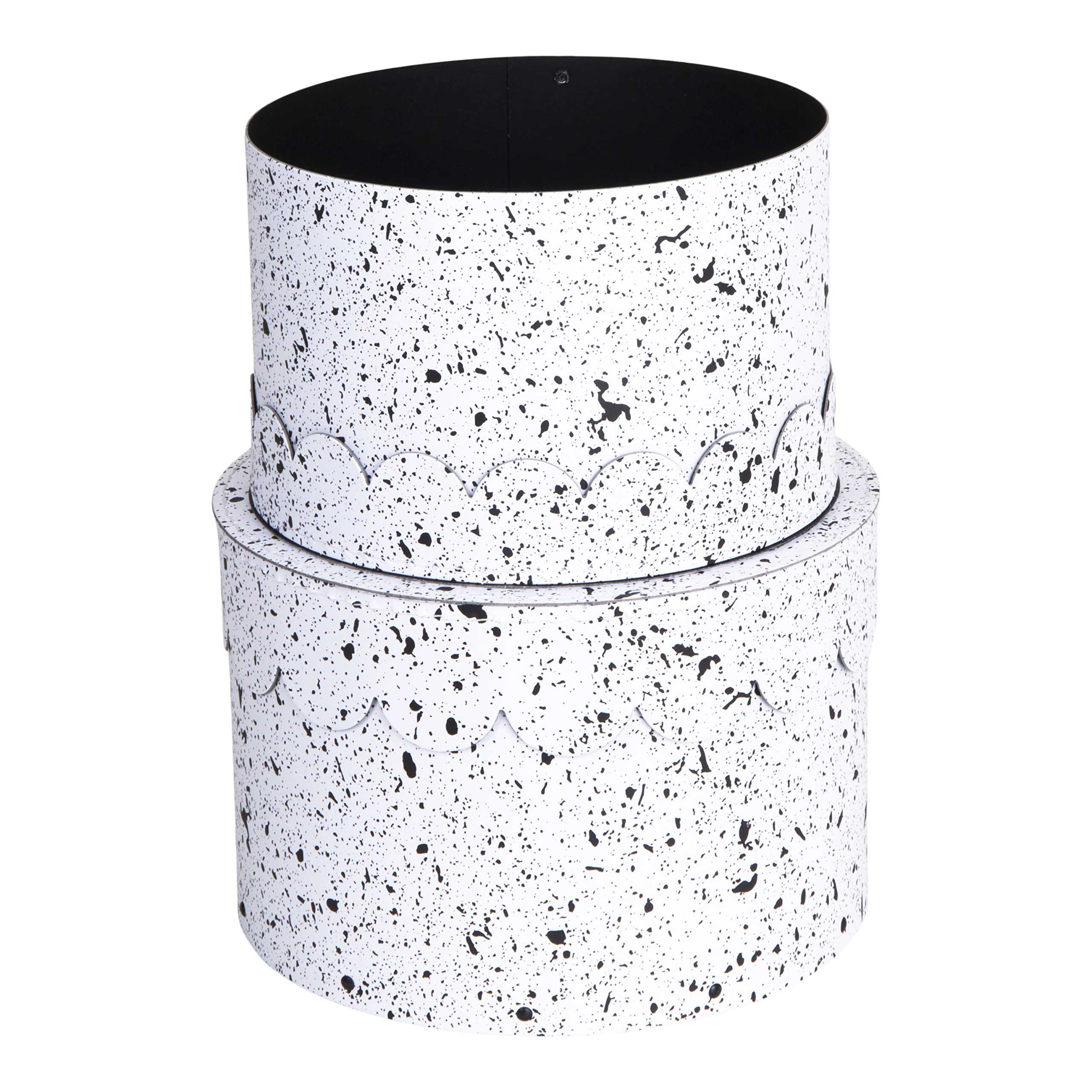 Bigso Box of Sweden WILMA Set of 2 Round Storage Boxes with Lids - Organiser Box with Lid for Clothes, Toys etc.
