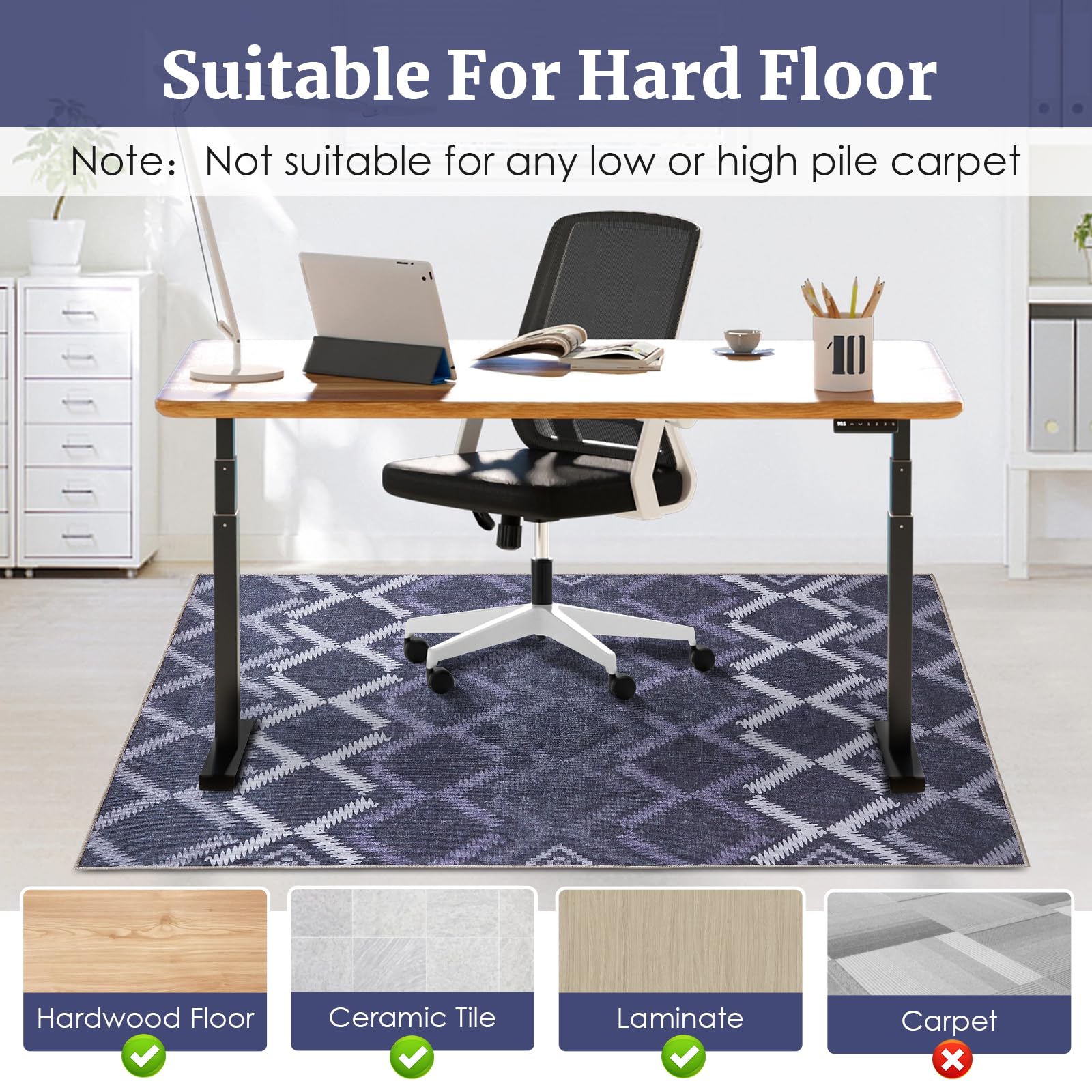 Office Chair Mat,90x120cm Office Chair Mat For Hardwood Floor, for Home