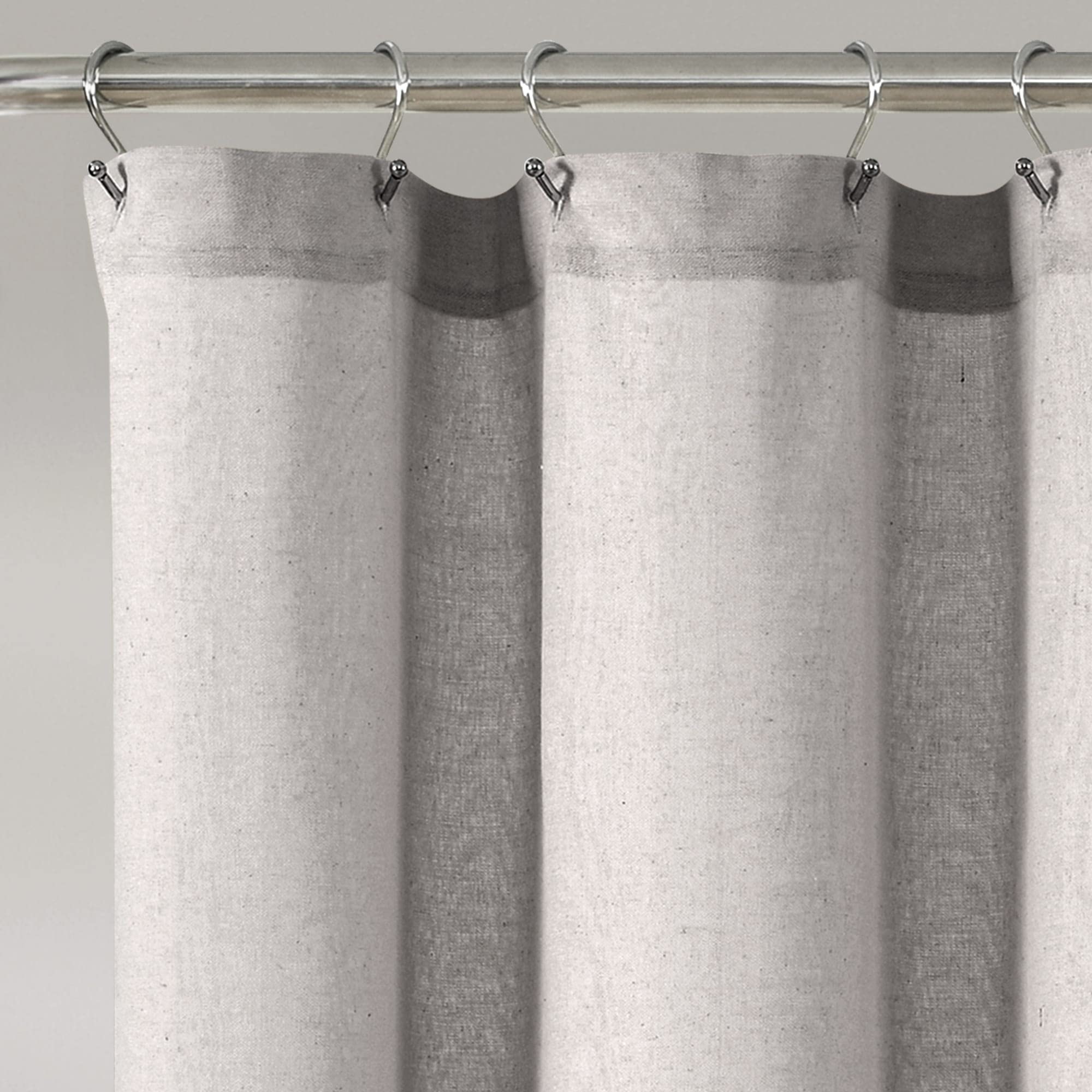 Lush Decor Linen Button Shower Curtain, 72 in x 84 in (Wide x Long)
