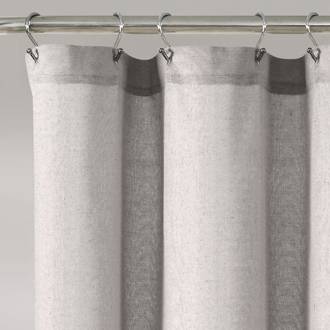 Lush Decor Linen Button Shower Curtain, 72 in x 84 in (Wide x Long)