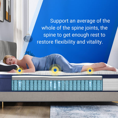 Avenco Super King Mattress, 7 Inch Bamboo Fibers Foam Spring Hybrid Mattress, Medium Firm, Breathable, CertiPUR-US Certified, 180x200x18cm