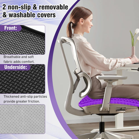 Vmingo Gel Seat Cushion, Breathable Honeycomb Design Egg Gel Cushion,Double Thick Big seat Cushion,Ergonomic Support Pressure Cushion