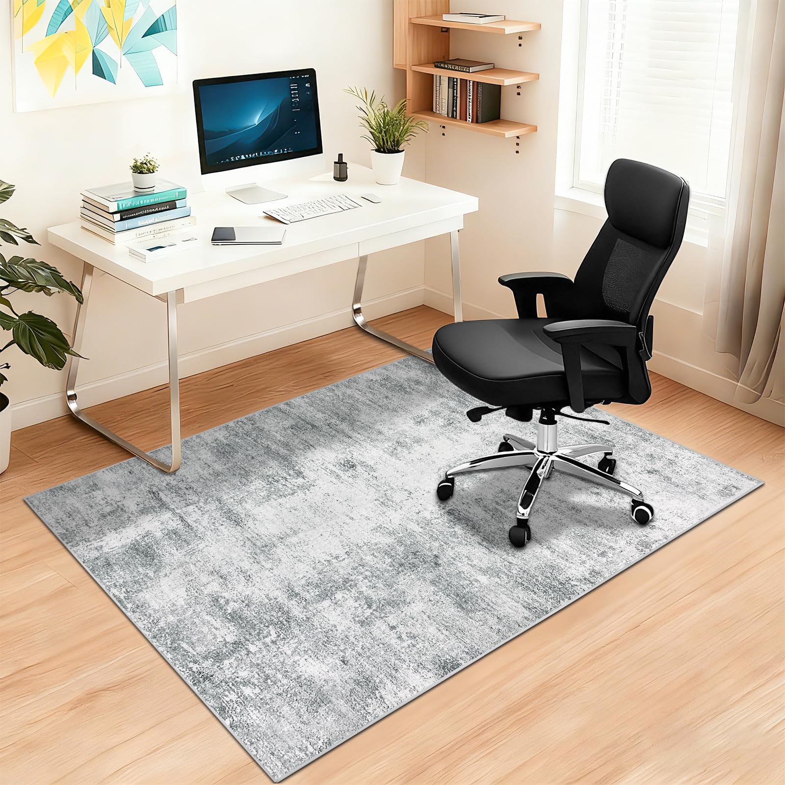Capslpad Office Chair Mats for Hardwood Floor 120x150cm Non-Slip Modern Abstract Home Multi Purpose Chair Mat Low Pile Floor Protectors Computer