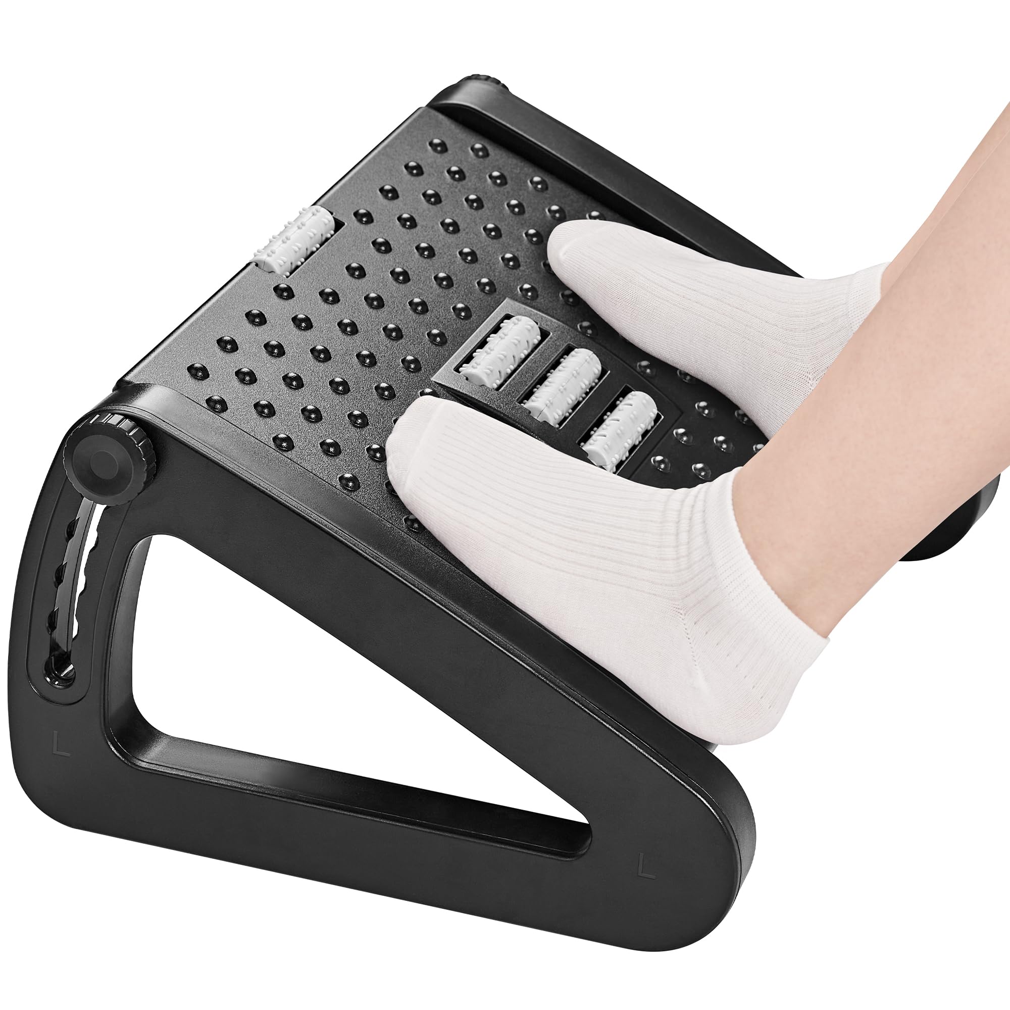 HEETA Foot Rest Under Desk, Adjustable Height Ergonomic Stool with Massager Function for Office and Home