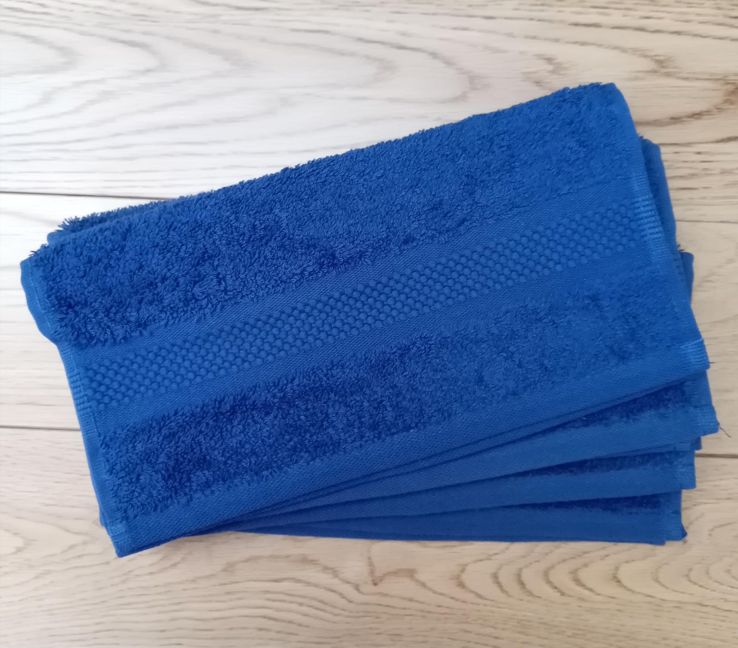 Sue Rossi Face Cloths Pack of 4, Turkish Combed Cotton, 30cm x 30cm, Soft, Absorbent & Quick Dry Wash Cloth Flannels Set Of Bathroom Towels (Navy, 4)