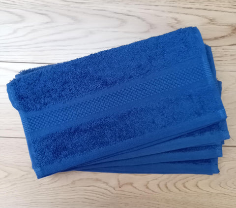 Sue Rossi Face Cloths Pack of 4, Turkish Combed Cotton, 30cm x 30cm, Soft, Absorbent & Quick Dry Wash Cloth Flannels Set Of Bathroom Towels (Navy, 4)