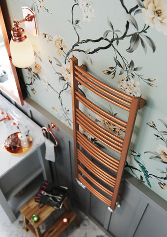 Terma Towel Rail (Cen./Heating), Steel, True Copper, 1149h x 400w [1405 BTUs t50]
