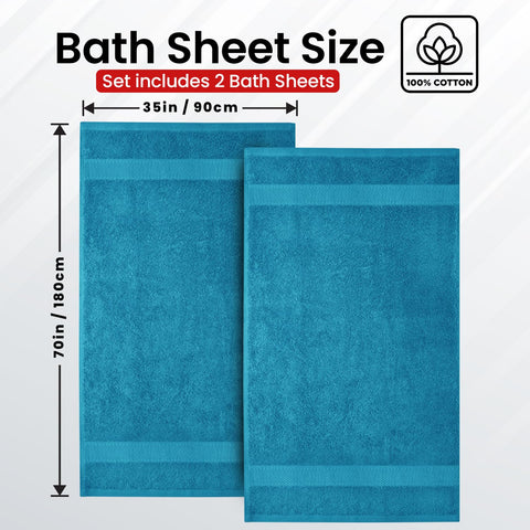 Infinitee Xclusives Bath Sheets Extra Large - 2 Pack, 600 GSM - 90 x 180 cm