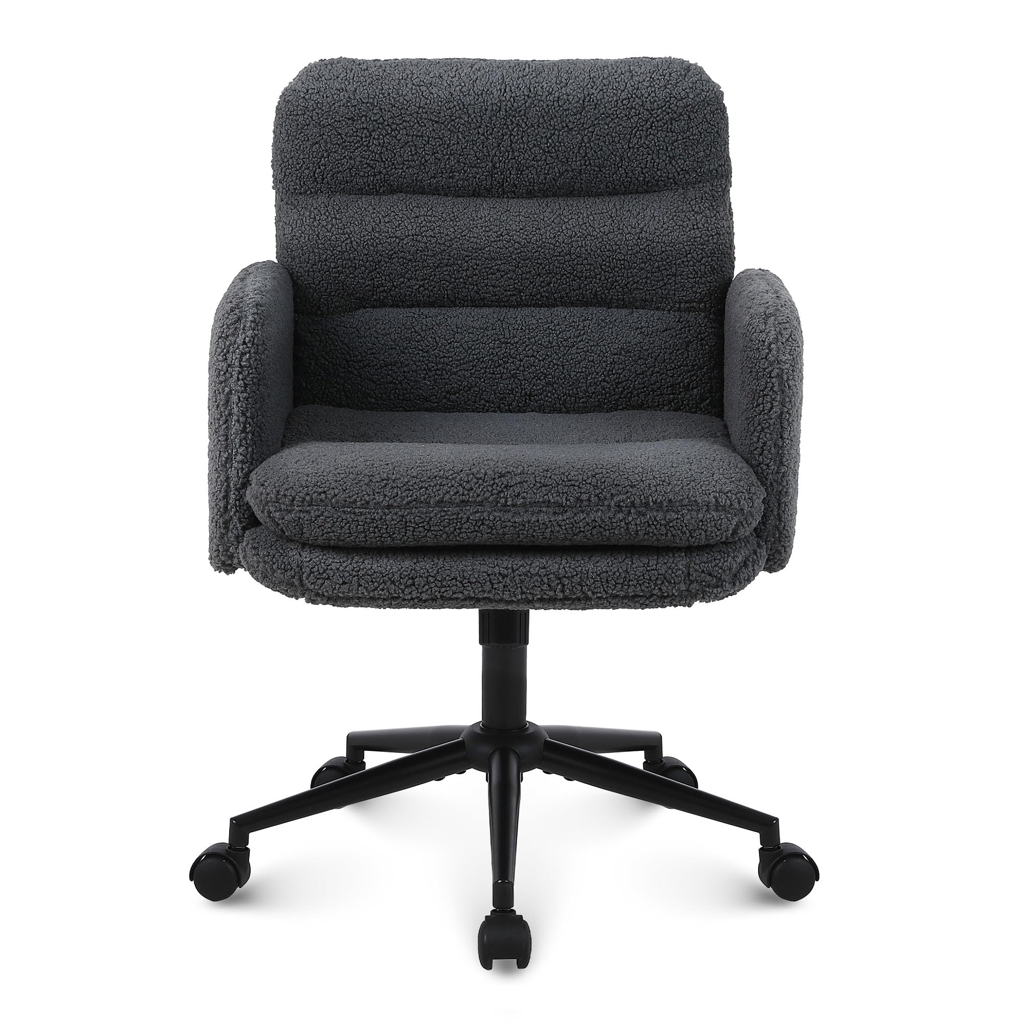 Youhauchair Office Chairs for Home, Faux Cashmere Desk Chair, Dark Grey