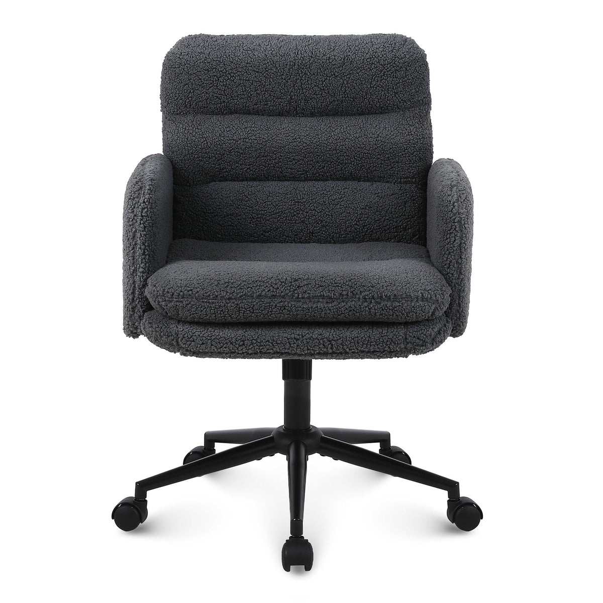 Youhauchair Office Chairs for Home, Faux Cashmere Desk Chair, Dark Grey
