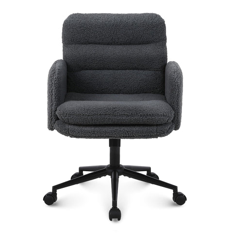 Youhauchair Office Chairs for Home, Faux Cashmere Desk Chair, Dark Grey