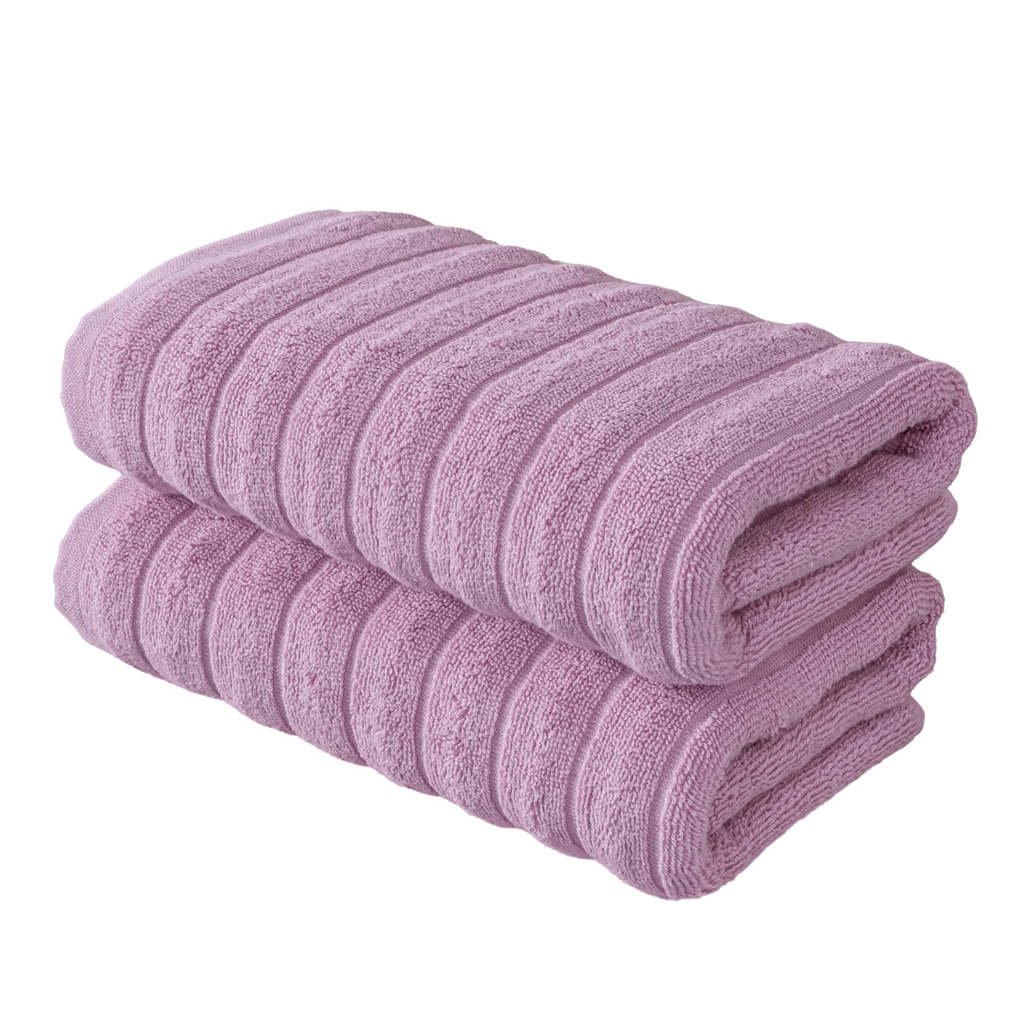BERIBO Cloud Turkish Towel Set 100% Cotton 620gsm (Lavender Fog, 2 Hand Towels)