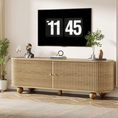 Tribesigns Farmhouse Fluted TV Stand, 70" Extra Long Media Console for 65/70/75 Inch TVs