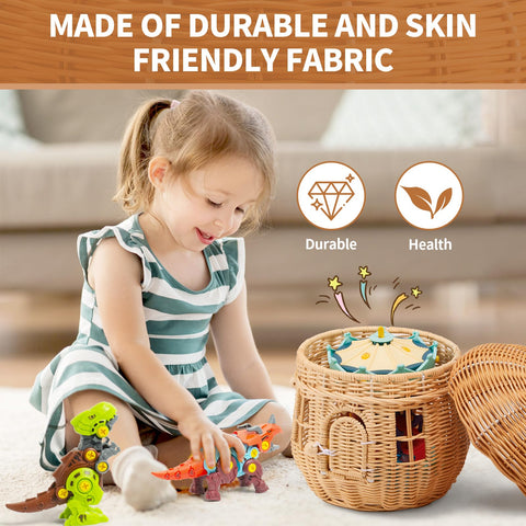 Handcrafted Rattan Mushroom-Shaped Basket for Toy Storage, Outdoor Organizing & Home Décor