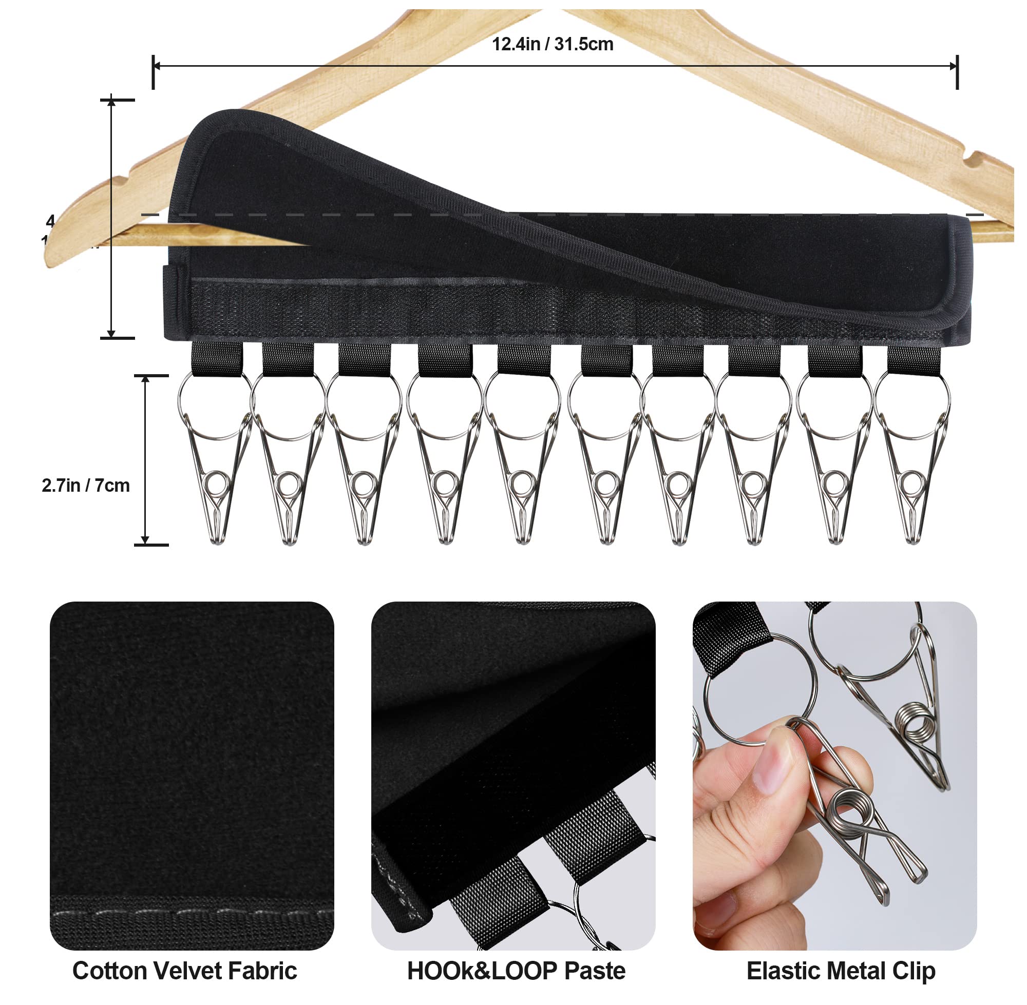 UCOMELY Hat Organizer Holder for Hanger & Room Closet, 2Pack 10 Large Stainless Steel Hat Storage Clips, for Hang Baseball Hats, Ball Caps