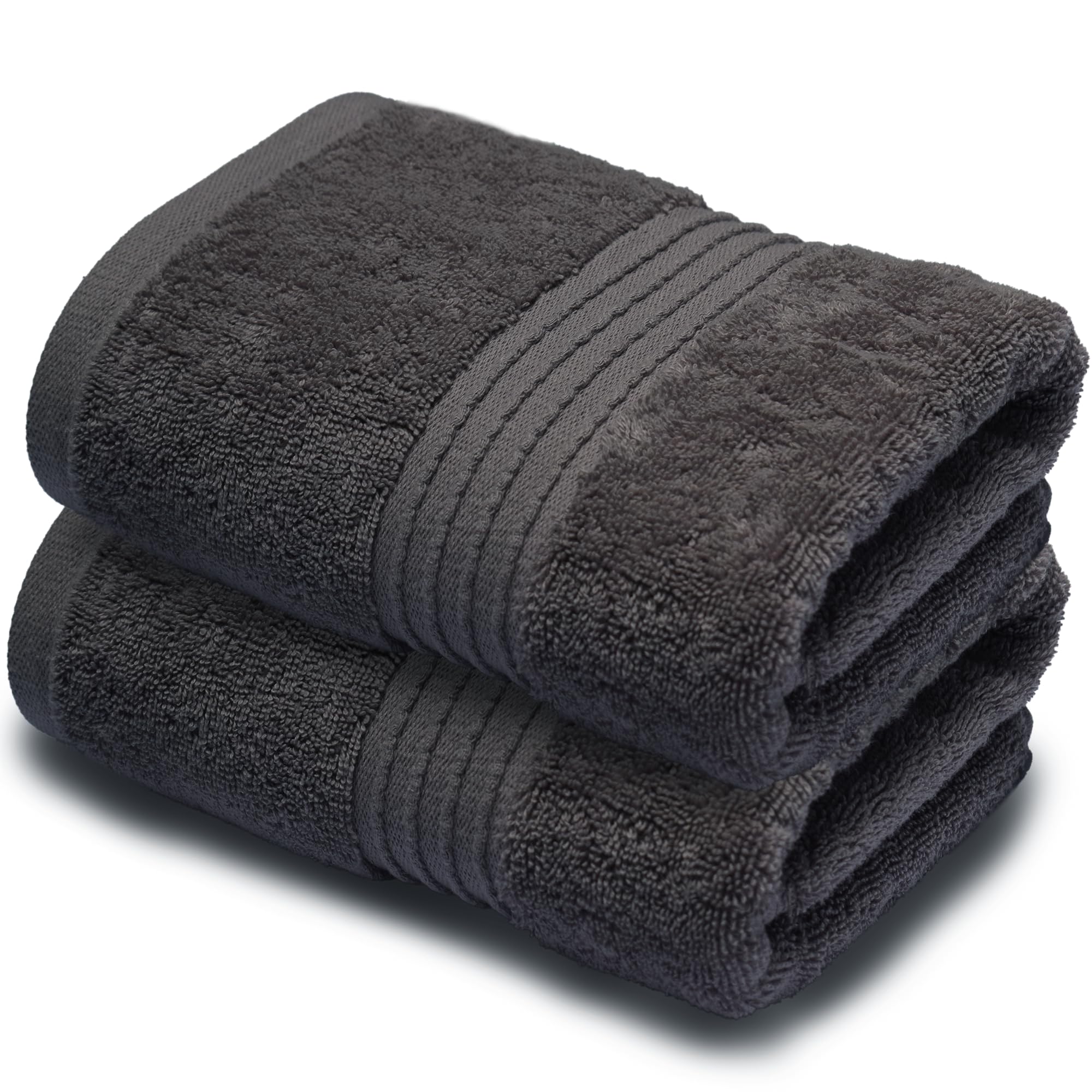 Makooz Premium 700 GSM Hand Towels for Bathroom 2 Pack – 100% Natural Ring-Spun Egyptian Cotton – Luxurious Ultra Soft