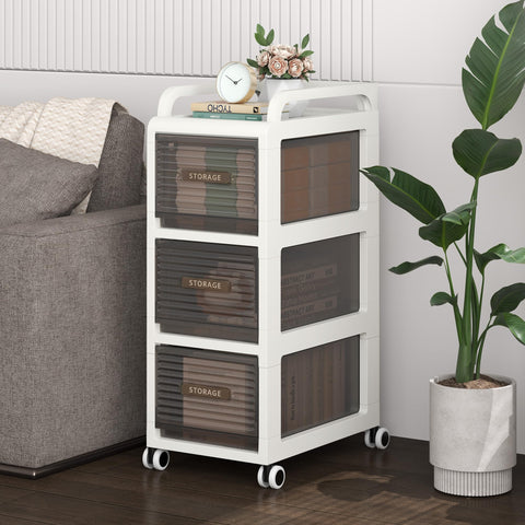 30cm Bathroom Cabinet, 3 Drawers Storage unit, 75cm Tall Toliet Organiser