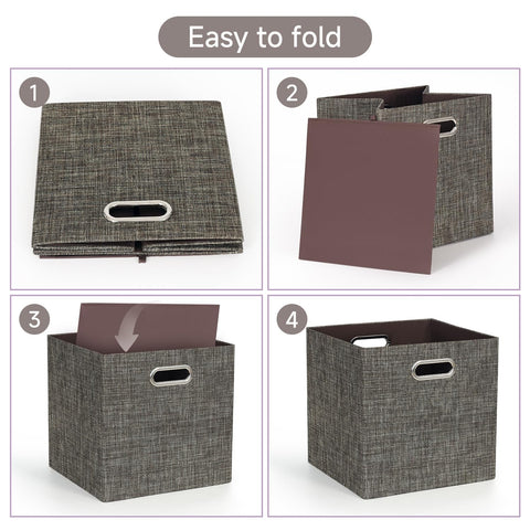 Posprica Storage Basket Bins,13×13 Foldable Storage Boxes Containers for Closet Organizer Shelf Cabinet Bookcase,Thick Fabric Drawer with