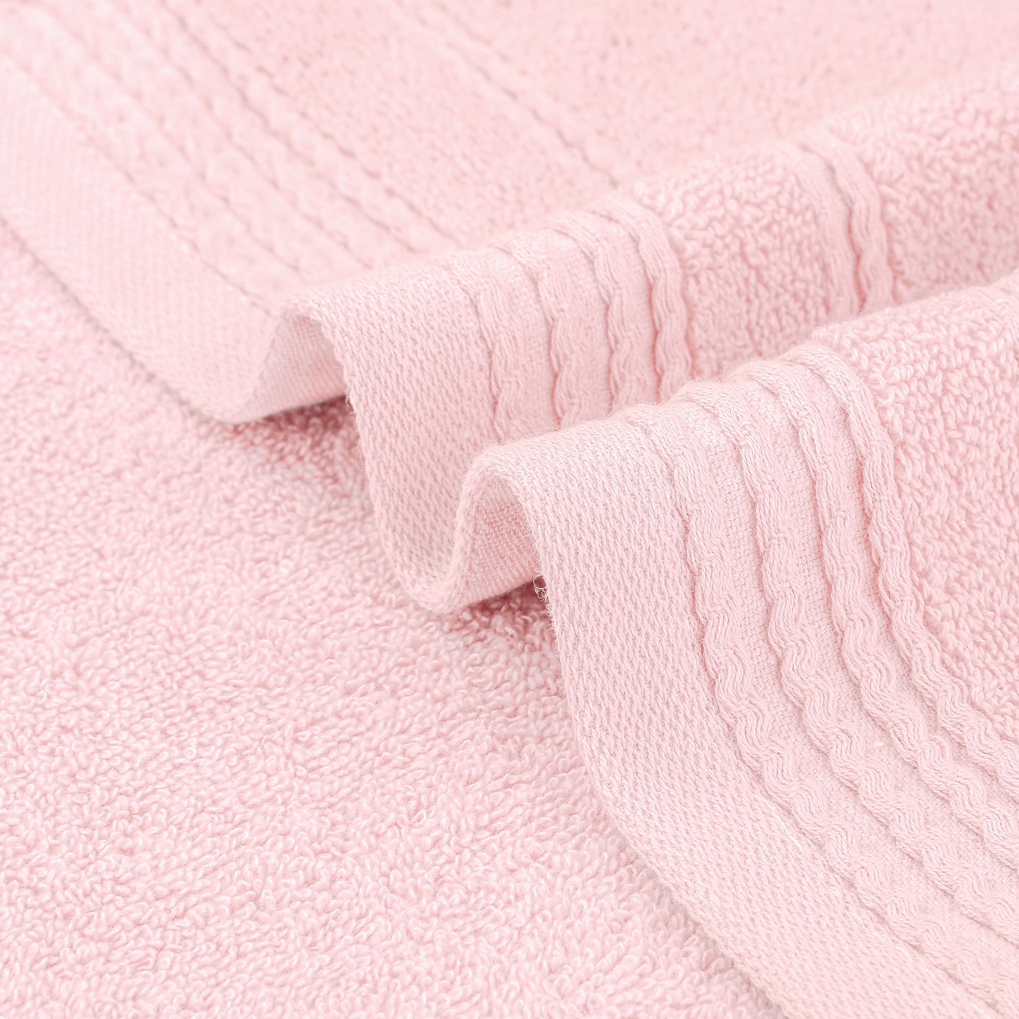 HMETOL Striped Comfort and Quick Drying Hand Towel Set (14 x 30 Inches)