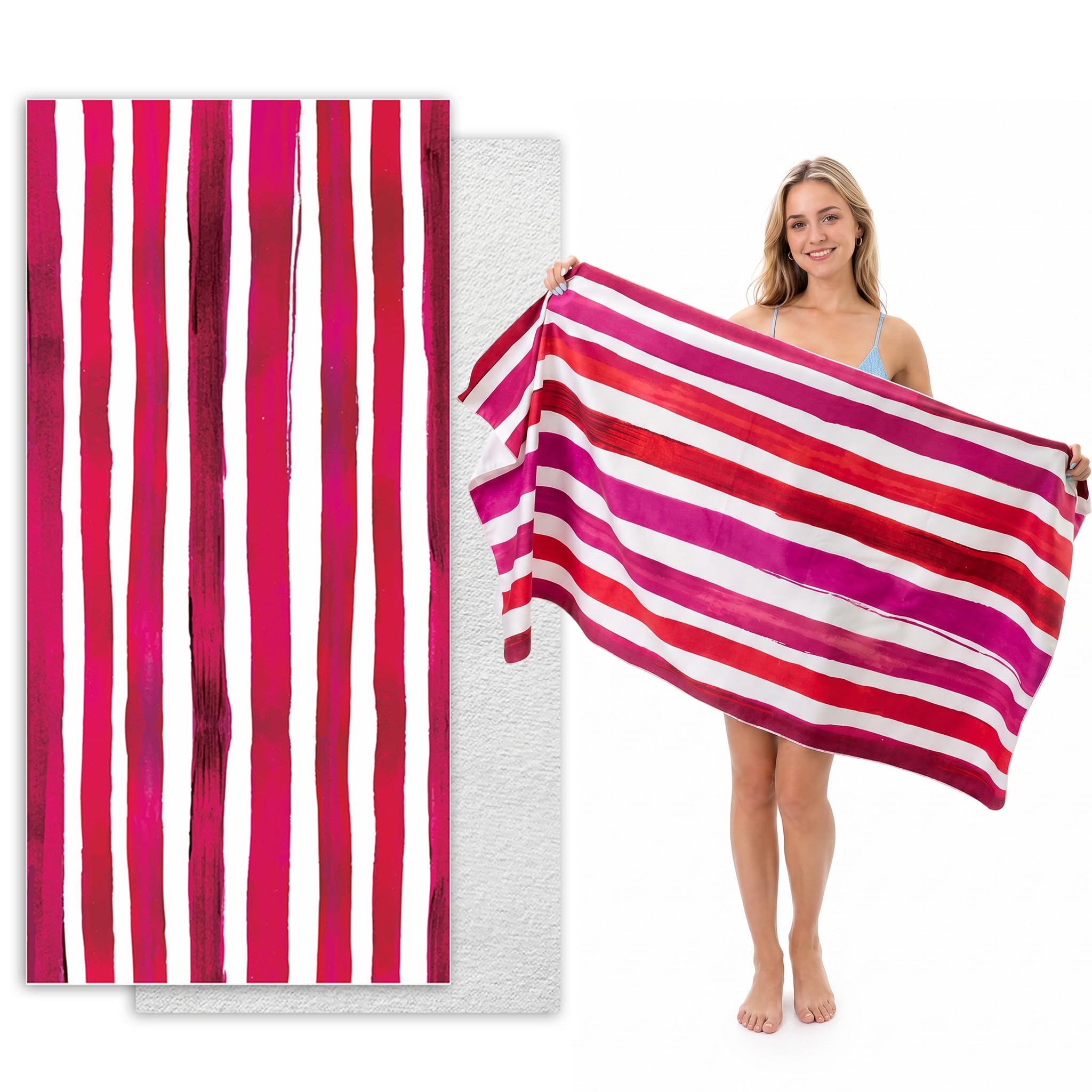 GZYUNFA Microfibre Beach Towel Extra Large 160x80cm – Oversized Sand Free Quick Dry Beach Towels for Adults