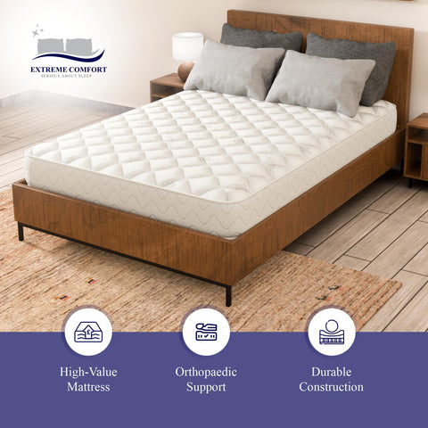 eXtreme comfort ltd Flame Essentials Orthopaedic European Single Mattress (90x200cm) | Firm Support Foam | Maximum Value All-Foam | 14cm Deep