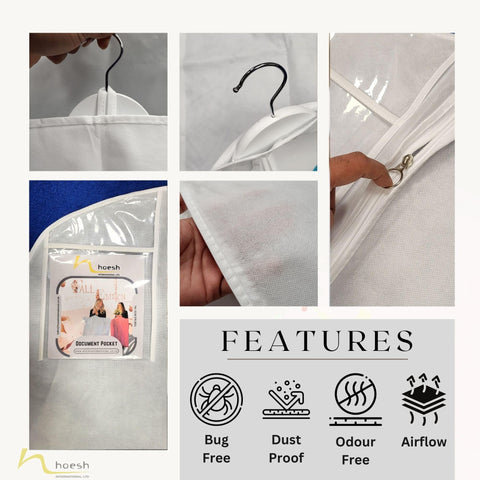 Hoesh UK Bridal Gown Garment Bag - Printed Wedding Dress Bag | Long Dress Covers for Bride & Bridesmaids