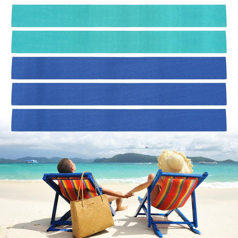 JRJRN 5 Pack Towel Bands for Sun Loungers, Elastic Clips for Pool Chairs