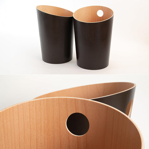 Kazai. Design Paper Bin 'Bennet' | Unique Waste Paper Basket for Office, Bedroom, Children's Room, and More | Office Bin Made of Real Wood Veneer