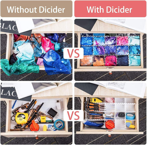 Flytianmy 18Pcs Drawer Dividers, Adjustable Drawer Organizer for Socks, Underwear, Makeup, Can Help Tidy Kitchen, Bedroom, Dresser Black