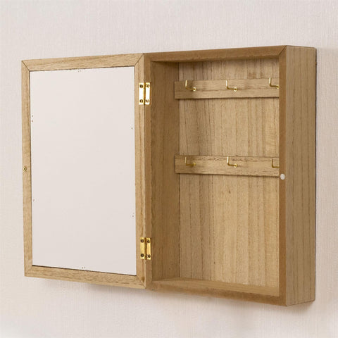Carousel Home Pebble Family Key Box | Shabby Chic Wooden Family Tree Key Cabinet | Wall Mounted Key Cupboard With 6 Key Hooks Key Holder - 19x26cm