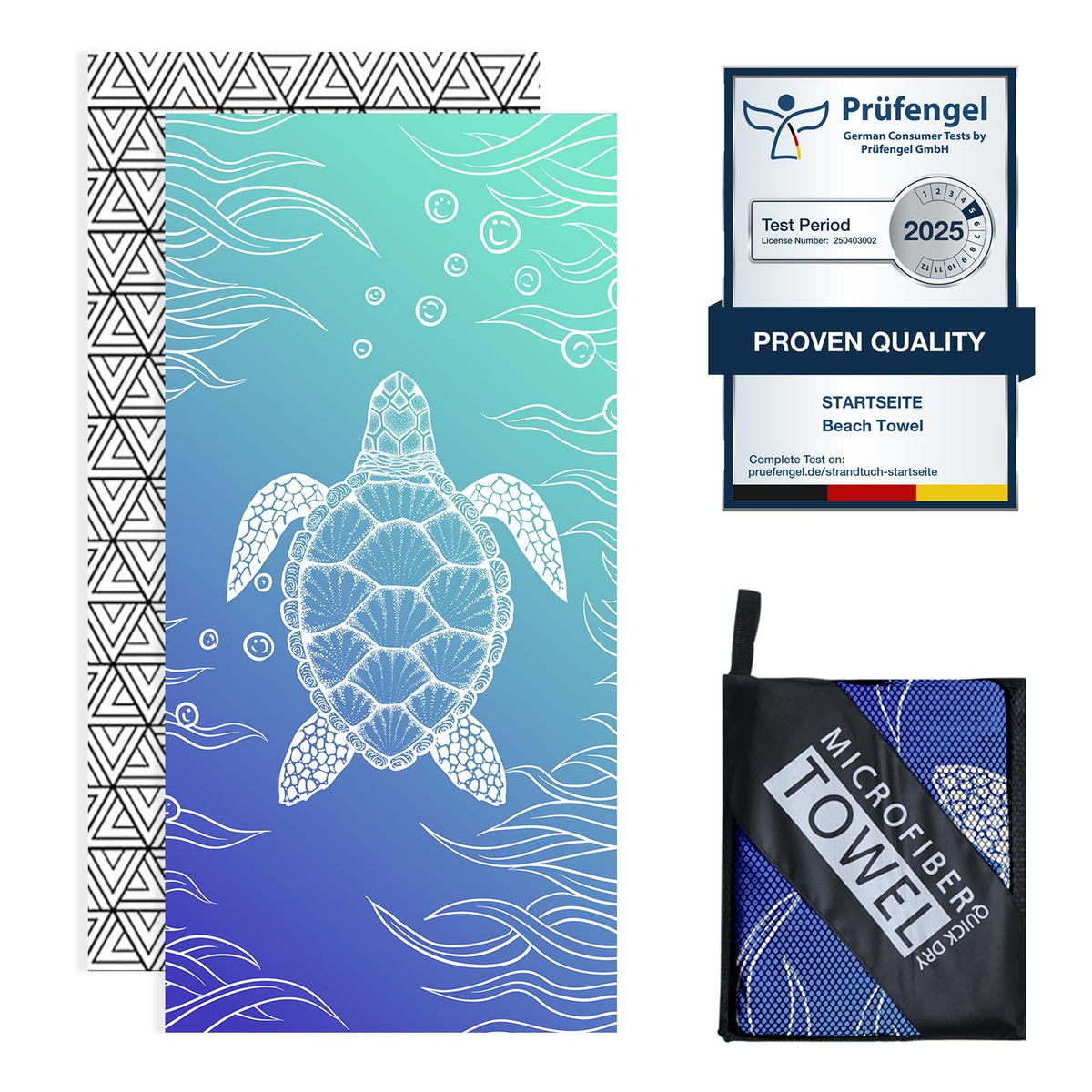 Startseite 200 x 90 cm Microfibre Towel - Large Size Quick Drying Microfibre Beach Towels for Adults, Sand-Free