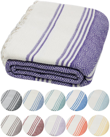 DEMMEX Organic Turkish Cotton Beach Bath Hammam Towel – Quick-Dry, Lightweight, Compact, Sand-Free Beach Towel & Blanket