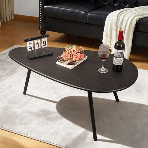 WDSHIYI Coffee Table Modern Rustic Farmhouse Coffee Table Oval Mid Century Coffee Tables Retro Accent Sofa Center Table for Living Room Easy Assembly