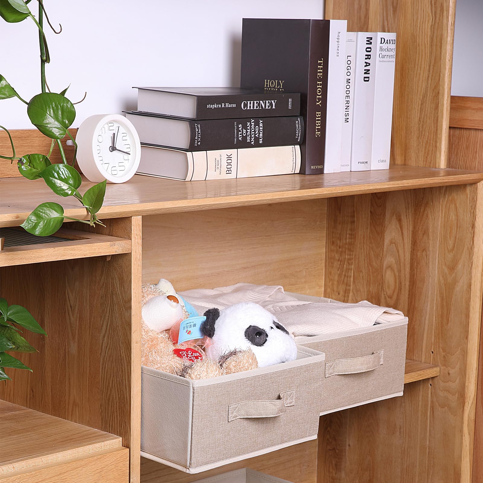 BOMKEE Clothings Collapsible Storage Bins, Foldable Organizers and Storage Baskets Cube Storage Bin for Bedroom Living Room